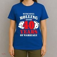 Couples Married 40 Years Funny 40th Wedding Anniversary T-Shirt thumb 4