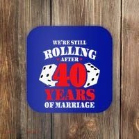 Couples Married 40 Years Funny 40th Wedding Anniversary Coaster thumb 0