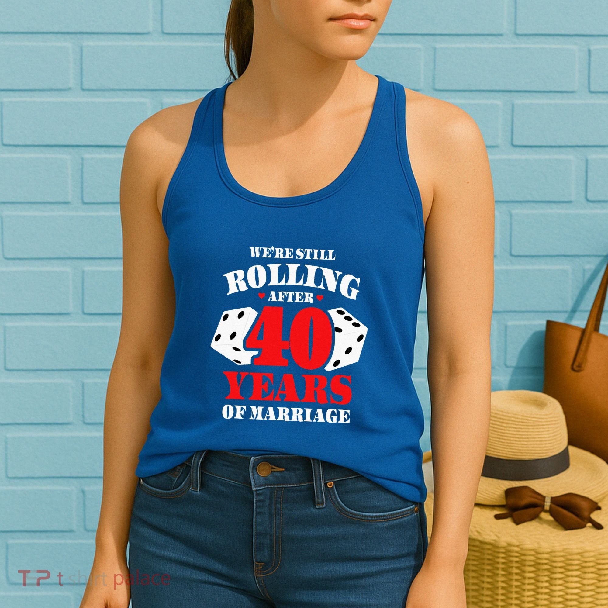 Couples Married 40 Years Funny 40th Wedding Anniversary Women's Tank Top