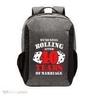 Couples Married 40 Years Funny 40th Wedding Anniversary Vector Backpack thumb 0