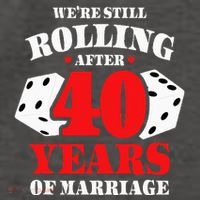 Couples Married 40 Years Funny 40th Wedding Anniversary Vector Backpack thumb 2