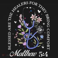 Christian Matthew 5-4 Bible Verse Nurse Stethoscope Flower Bucket Hat thumb 4