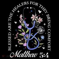 Christian Matthew 5-4 Bible Verse Nurse Stethoscope Flower Coffee Mug thumb 5