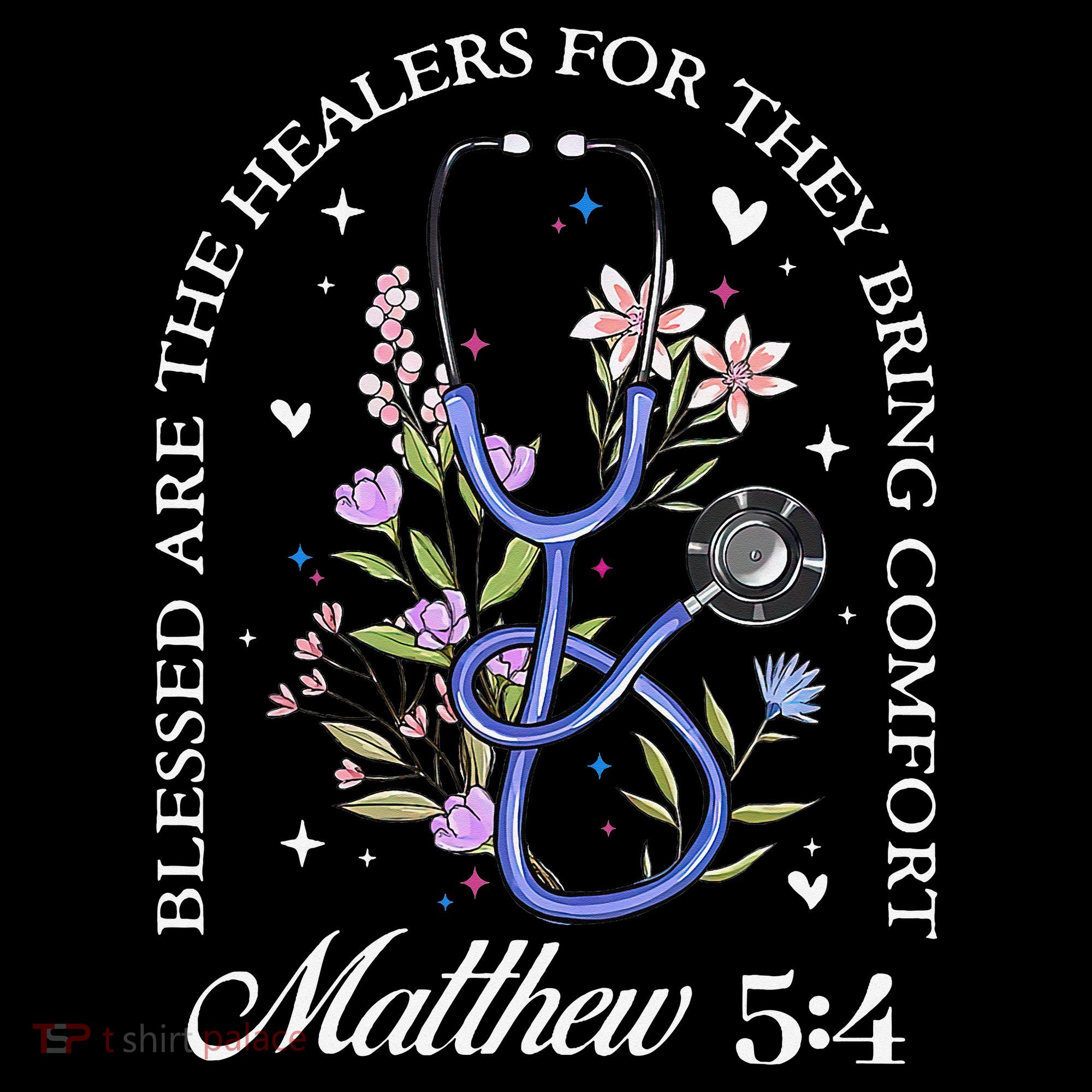 Christian Matthew 5-4 Bible Verse Nurse Stethoscope Flower Coffee Mug
