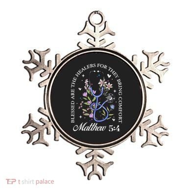 Christian Matthew 5-4 Bible Verse Nurse Stethoscope Flower Ornament