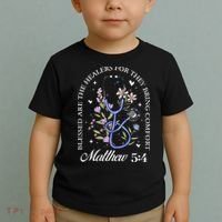 Christian Matthew 5-4 Bible Verse Nurse Stethoscope Flower Toddler T-Shirt thumb 2