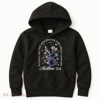 Christian Matthew 5-4 Bible Verse Nurse Stethoscope Flower Kids Hoodie thumb 0