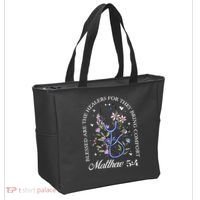 Christian Matthew 5-4 Bible Verse Nurse Stethoscope Flower Tote Bag thumb 2