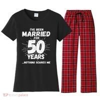 Couples Married 50 Years Funny 50th Wedding Anniversary Women's Flannel Pajama Set thumb 0
