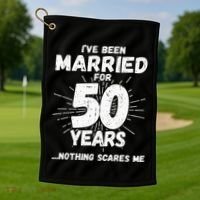 Couples Married 50 Years Funny 50th Wedding Anniversary Golf Towel thumb 1