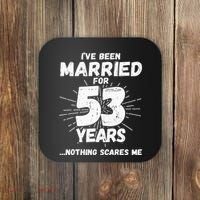 Couples Married 53 Years Funny 53rd Wedding Anniversary Coaster thumb 0