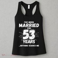 Couples Married 53 Years Funny 53rd Wedding Anniversary Women's Tank Top thumb 3