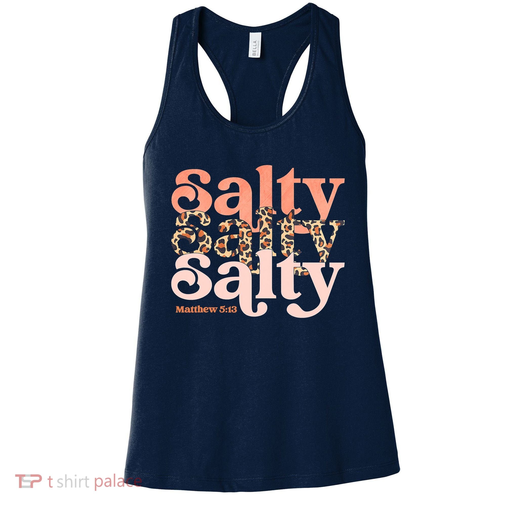 Christian Matthew 513 Stay Salty Faith Vibes Jesus Leopard Women's Tank Top