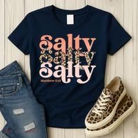 Christian Matthew 513 Stay Salty Faith Vibes Jesus Leopard Women's T-Shirt thumb 3