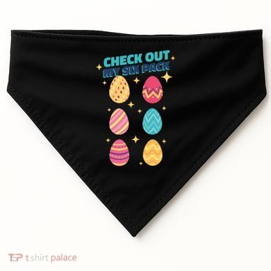 Checkout My 6 Pack Easter Eggs Funny USA-Made Doggie Bandana