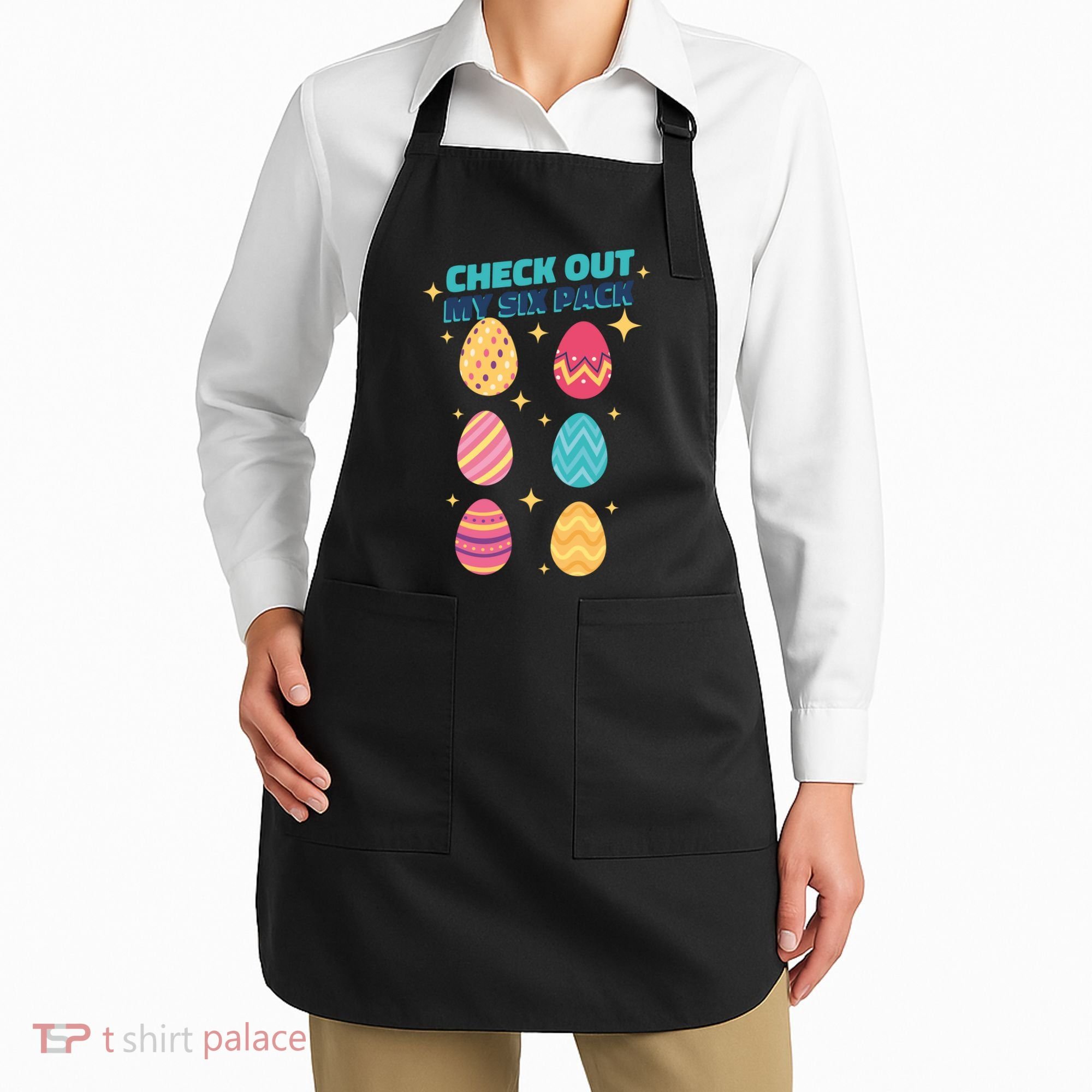 Checkout My 6 Pack Easter Eggs Funny Apron
