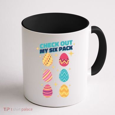 Checkout My 6 Pack Easter Eggs Funny Coffee Mug back
