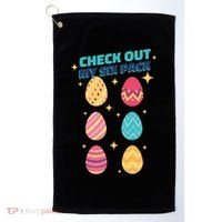 Checkout My 6 Pack Easter Eggs Funny Golf Towel thumb 0