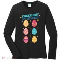 Checkout My 6 Pack Easter Eggs Funny Women's Long Sleeve Shirt thumb 0