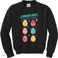 Checkout My 6 Pack Easter Eggs Funny Kids Sweatshirt thumb 0