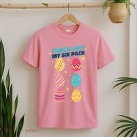 Checkout My 6 Pack Easter Eggs Funny T-Shirt thumb 2