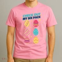 Checkout My 6 Pack Easter Eggs Funny T-Shirt thumb 3