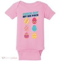 Checkout My 6 Pack Easter Eggs Funny Baby Bodysuit thumb 0