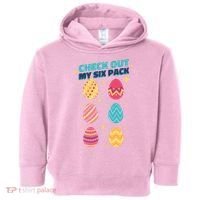 Checkout My 6 Pack Easter Eggs Funny Toddler Hoodie thumb 0