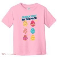 Checkout My 6 Pack Easter Eggs Funny Toddler T-Shirt thumb 0
