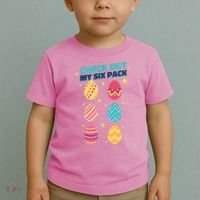 Checkout My 6 Pack Easter Eggs Funny Toddler T-Shirt thumb 2