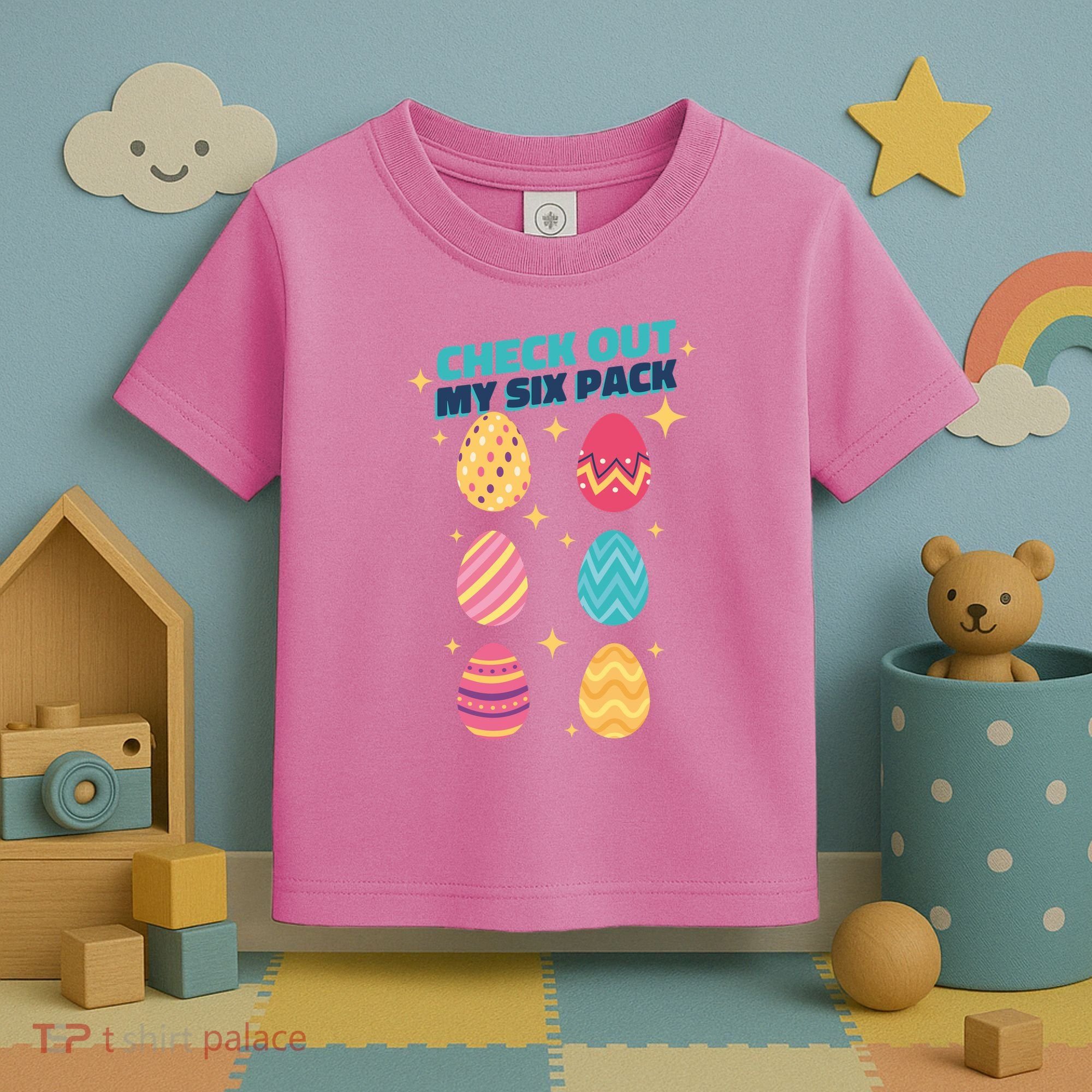 Checkout My 6 Pack Easter Eggs Funny Toddler T-Shirt