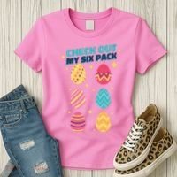 Checkout My 6 Pack Easter Eggs Funny Women's T-Shirt thumb 3