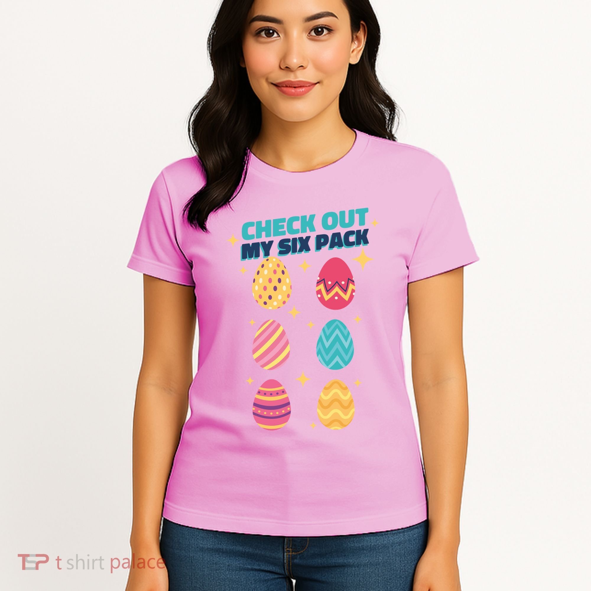 Checkout My 6 Pack Easter Eggs Funny Women's T-Shirt