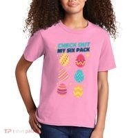Checkout My 6 Pack Easter Eggs Funny Kids T-Shirt thumb 2