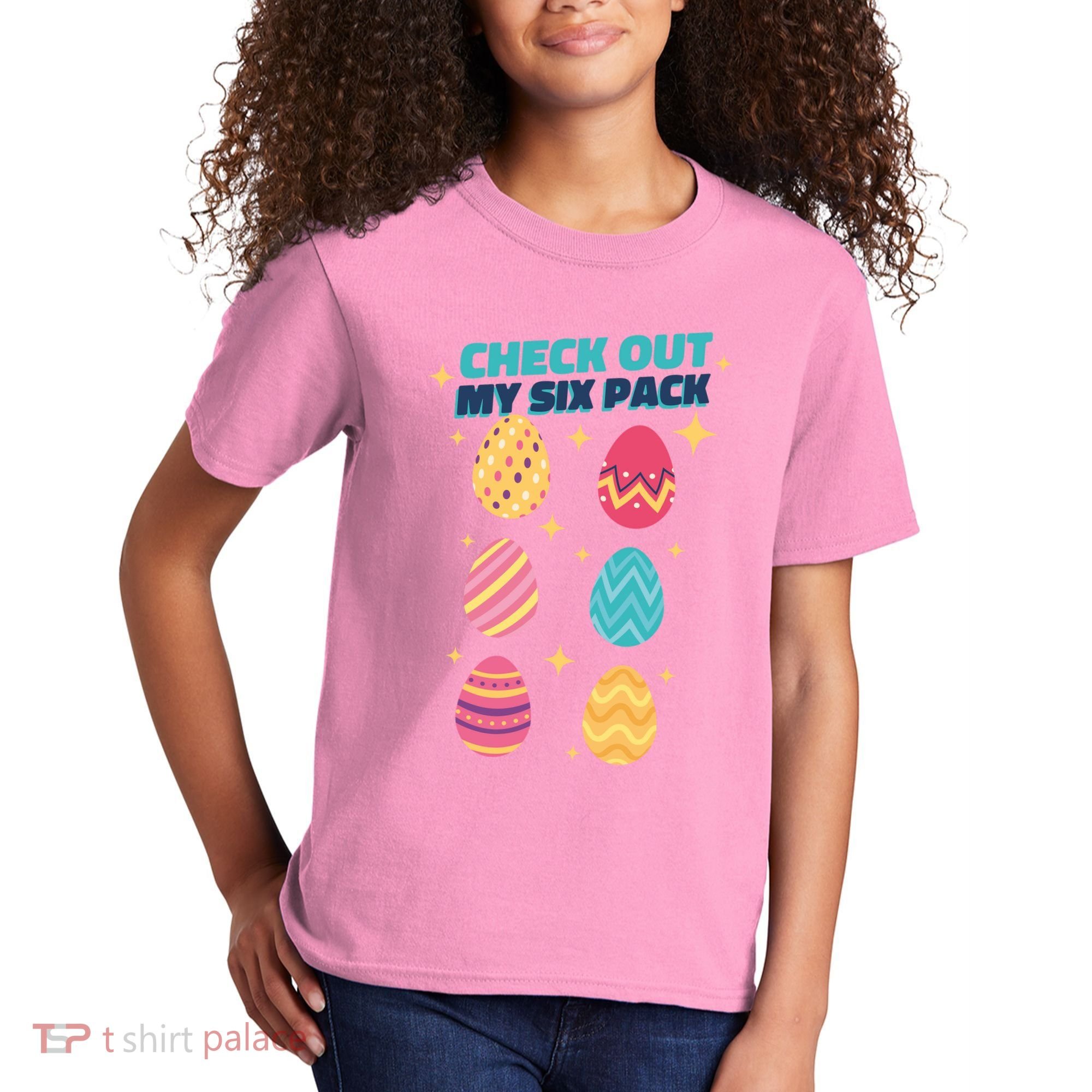 Checkout My 6 Pack Easter Eggs Funny Kids T-Shirt
