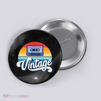 Cassette Mixtape 80s Music Retro Mixed Tape Button
