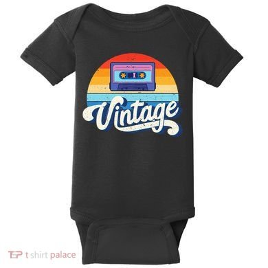 Cassette Mixtape 80s Music Retro Mixed Tape Baby Bodysuit