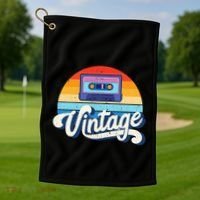 Cassette Mixtape 80s Music Retro Mixed Tape Golf Towel thumb 1