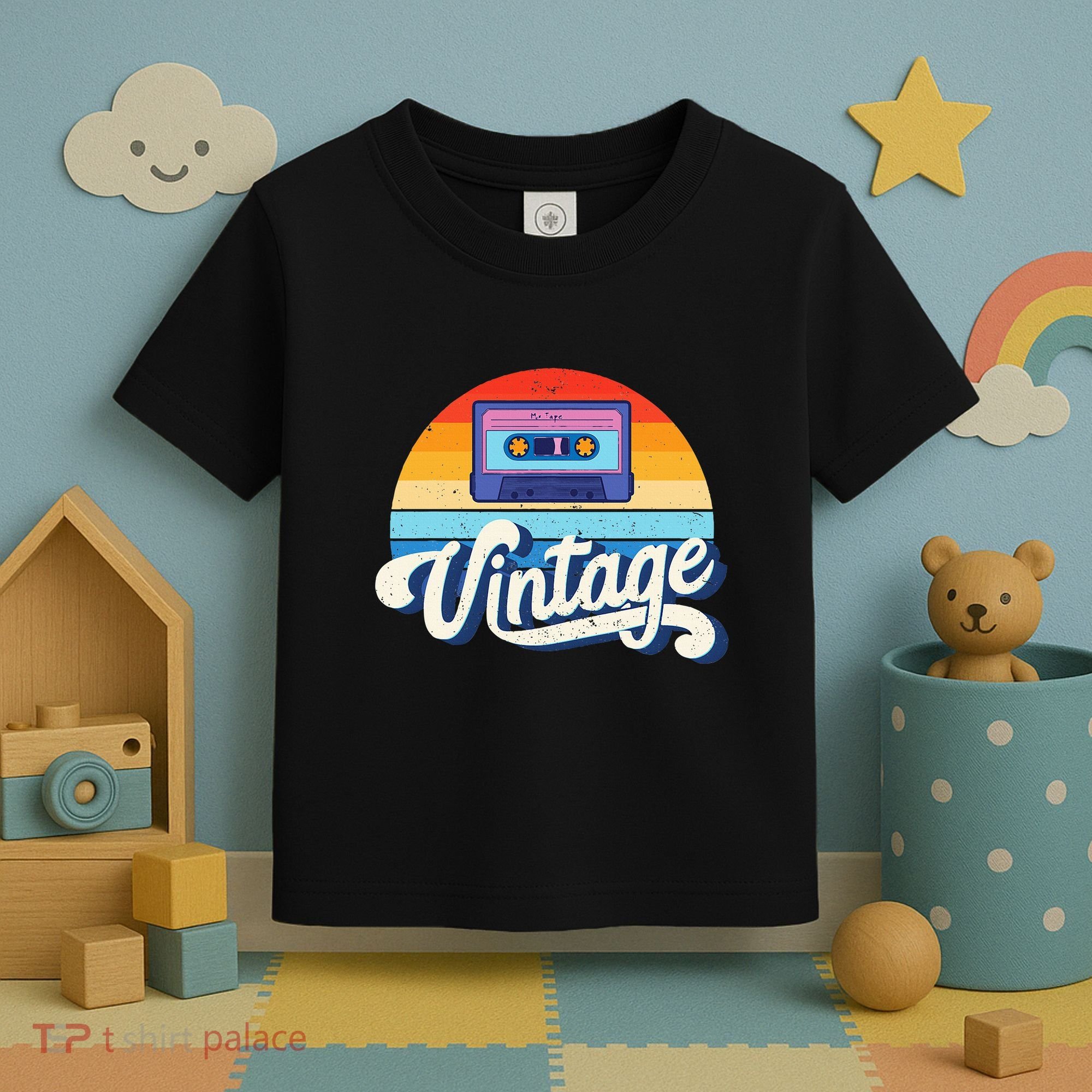 Cassette Mixtape 80s Music Retro Mixed Tape Toddler T-Shirt