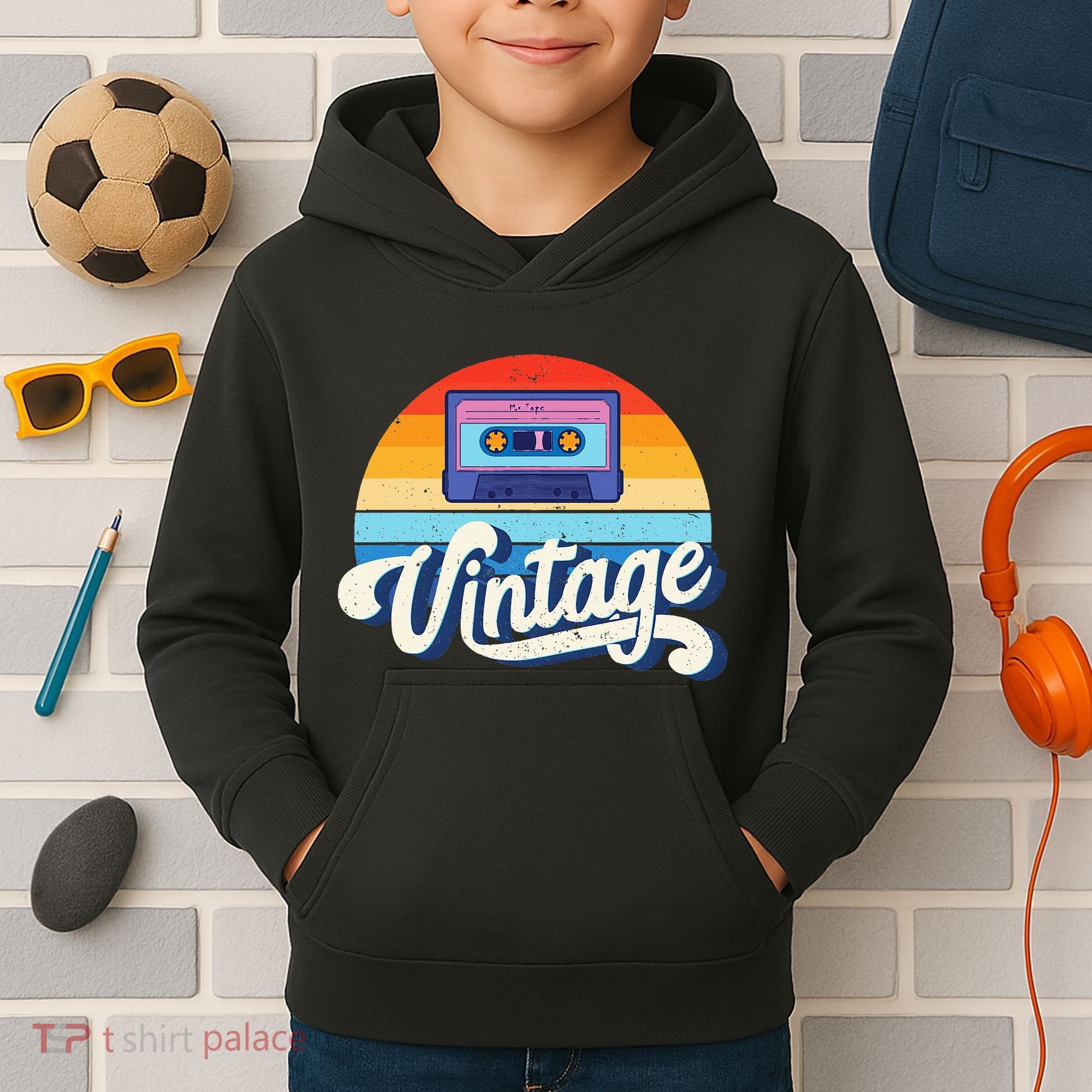 Cassette Mixtape 80s Music Retro Mixed Tape Kids Hoodie