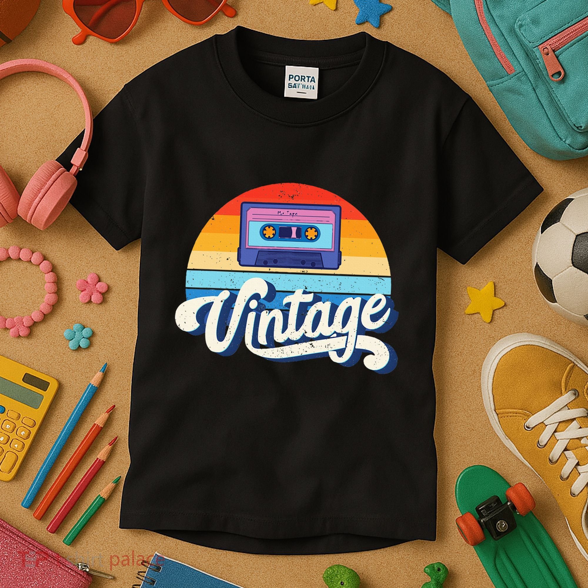 Cassette Mixtape 80s Music Retro Mixed Tape Kids T-Shirt
