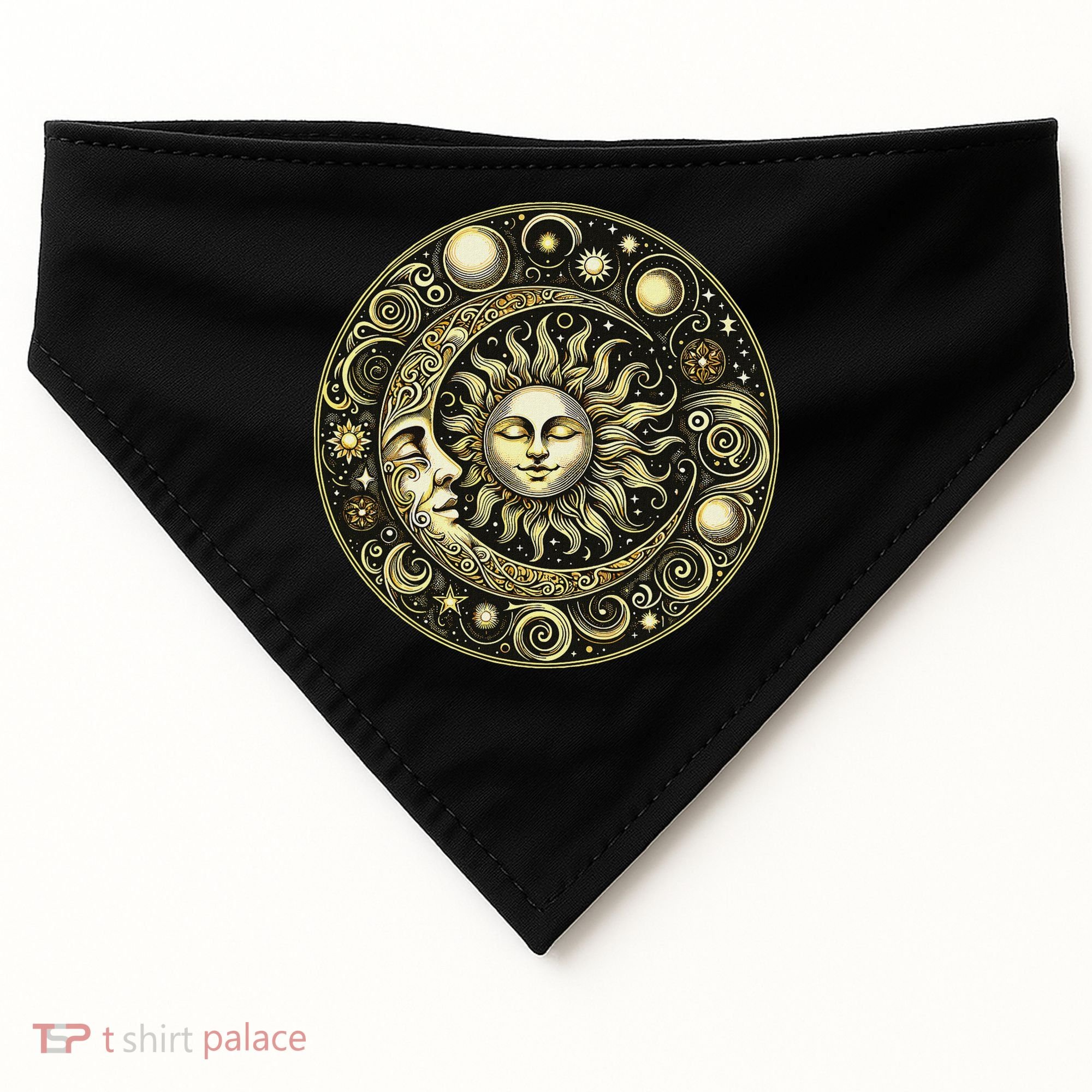 Celestial Moon And Sun USA-Made Doggie Bandana
