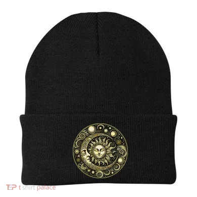 Celestial Moon And Sun Beanie