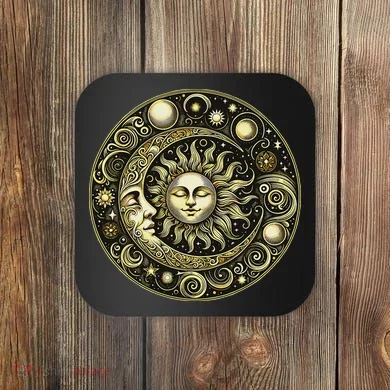 Celestial Moon And Sun Coaster