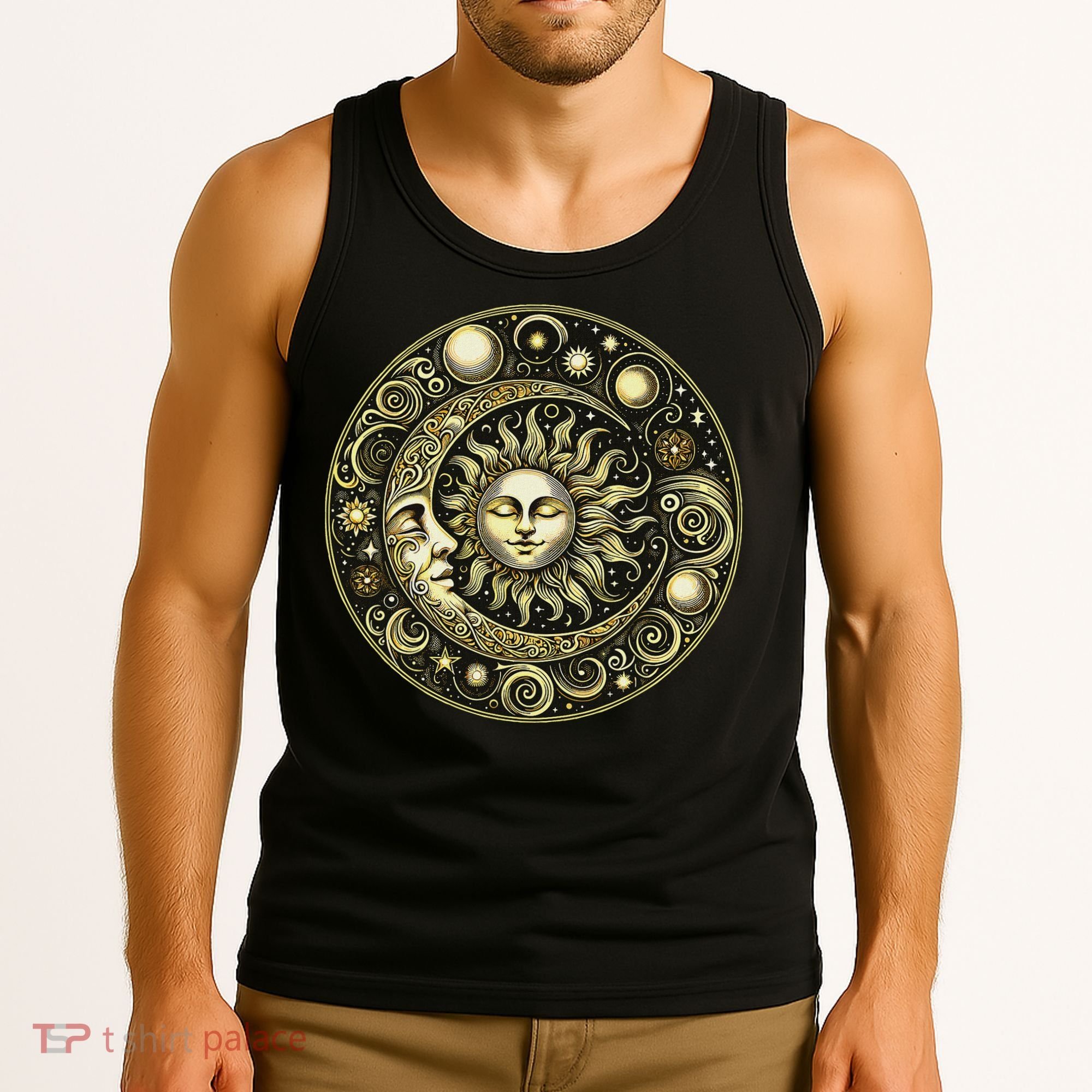 Celestial Moon And Sun Tank Top