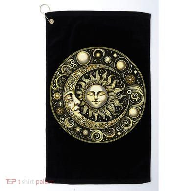 Celestial Moon And Sun Golf Towel