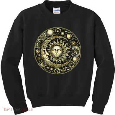 Celestial Moon And Sun Kids Sweatshirt