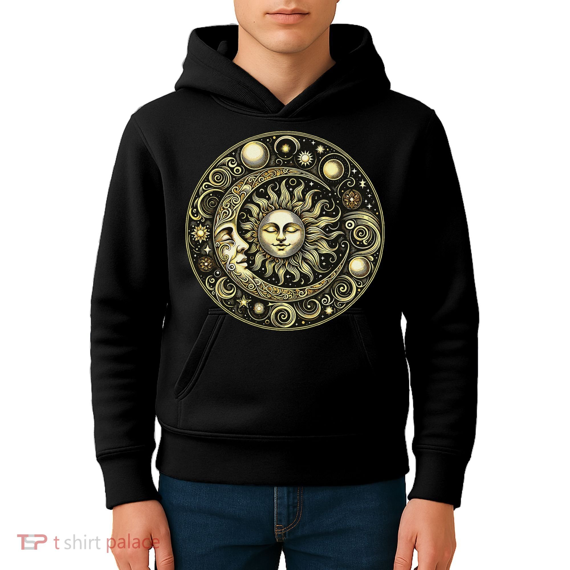 Celestial Moon And Sun Kids Hoodie