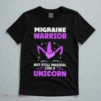 Chronic Migraine Awareness Purple Ribbon Magical Unicorn T-Shirt thumb 5