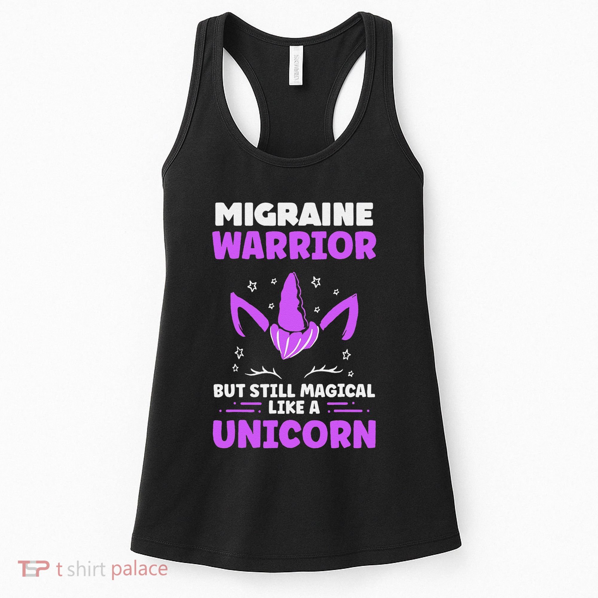 Chronic Migraine Awareness Purple Ribbon Magical Unicorn Women's Tank Top